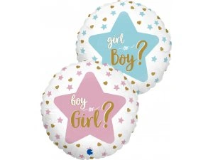 Fóliový balónek Kluk Nebo Holka? Kruh 46cm
