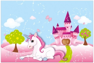 Plastový párty ubrus Jednorožec 120x180cm