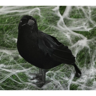 Halloweenská dekorace Černý havran 25 cm