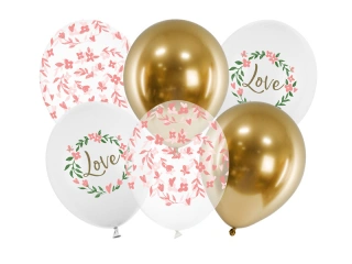 Latexové balonky Love mix 30 cm - 6 ks