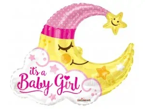 Fóliový balónek Měsíc - Je to holka! 91cm
