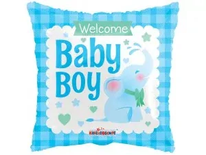 Fóliový balónek Polštář - Sloník Vítej chlapečku! 46cm