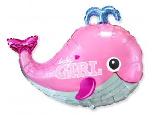 Fóliový balónek Velryba růžová 66cm x 86cm