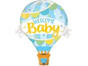 Fóliový balónek Vítej miminko modré 107cm