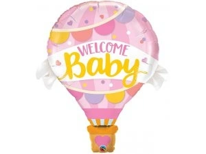 Fóliový balónek Vítej miminko růžové 107cm 