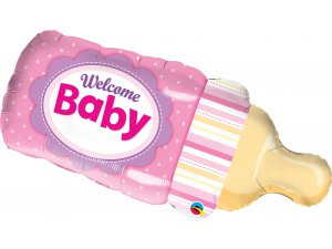 Fóliový balónek Welcome baby růžová 99cm