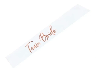 Satinová šerpa Team Bride bílá 75 cm