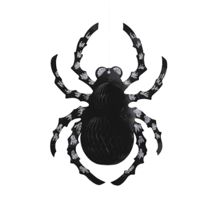 Závěsná dekorace Pavouk s glitry 35 cm