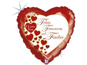 Fóliový balónek Miluji Tě dnes, zítra a navždy srdce 46cm