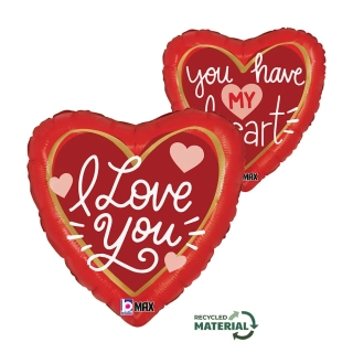 Fóliový balónek srdce oboustranné I love you 46cm