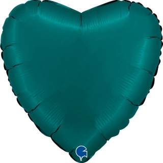 Fóliový balónek smaragdově zelené srdce 46 cm
