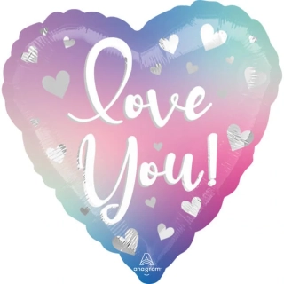 Fóliový balónek ombre srdce Love you 43cm