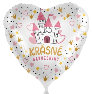Foliový balonek Krásné narozeniny - Princeznovský hrad - 43cm