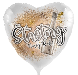 Foliový balonek Šťastný Nový Rok CZ - 43cm