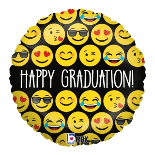 Fóliový balónek Emoji Graduation Kruh 46cm