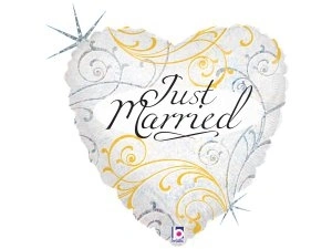 Fóliový balónek Just Married Ornamenty 46 cm
