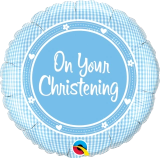 Fóliový balónek Kruh - Na Tvé Křtiny modrý 46cm