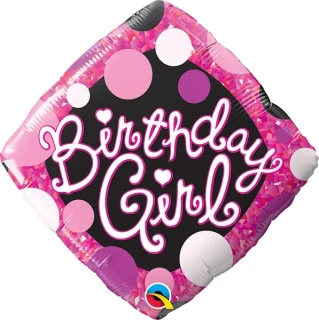 Fóliový balónek Diamant - Birthday Girl 45cm