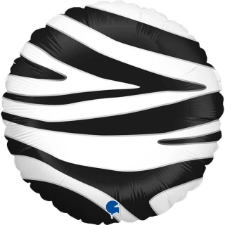 Fóliový balónek kruh zvířecí motiv - zebra 46cm
