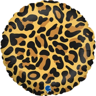 Fóliový balónek kruh zvířecí motiv - leopard 46cm