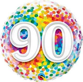 Fóliový balónek Kruh - Barevné Konfety 90 - 45cm