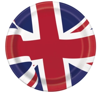 Papírové talíře Velká Británie 23cm - 8ks