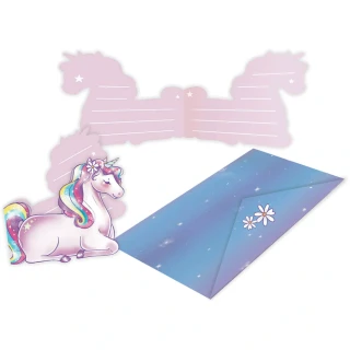 Party pozvánky s obálkami Jednorožec Unicorn Dreams 8 ks