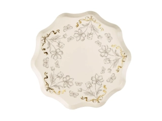 Papírové talíře Vintage květinky 23cm - 6ks