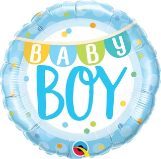 Fóliový balónek Kruh - Baby Boy girlanda modrý 45cm