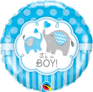 Fóliový balónek Kruh - Sloníci It´s a boy! 46cm 