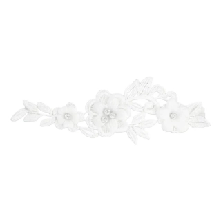 Svatební podvazek bílé květiny s kamínky