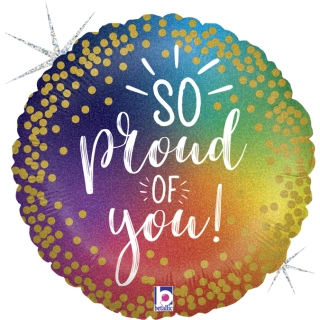 Fóliový balónek Jsme na tebe hrdí! Duhový kruh 46cm