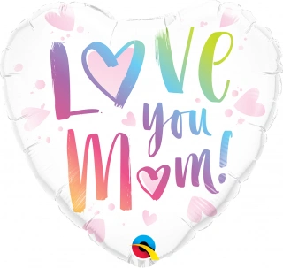 Fóliový balónek Srdce - Love you mum 45cm