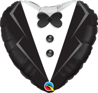 Fóliový balónek Srdce - Svatební oblek 45cm