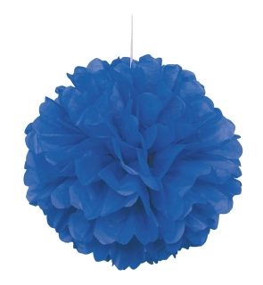 Dekorační závěsný pom pom královsky modrý 40cm