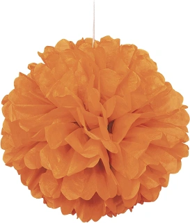 Dekorační závěsný pom pom oranžový, 40cm