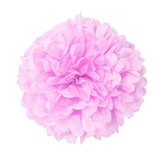 Dekorační závěsný pom pom světle růžový, 40cm