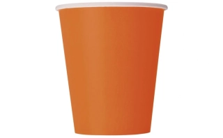 Papírové kelímky oranžové 14 ks