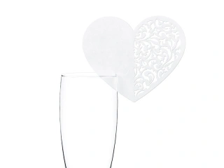 Jmenovky na skleničky Srdce 10ks
