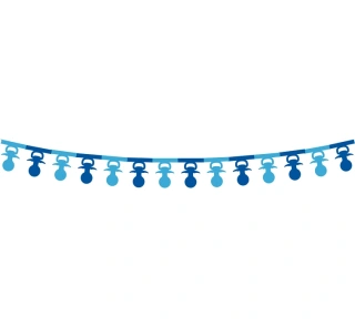 Girlanda papírová - Dudlík modrý 3,6 m