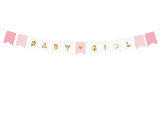 Závěsný baner Baby girl růžový