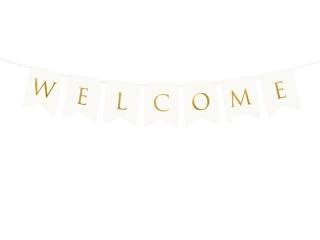 Závěsný baner Welcome - bílý 95 cm