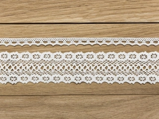 Bavlněná dekorativní krajka bílá 2ks