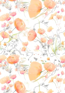 Balicí papír květiny vodové 2 x 0,70 m