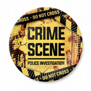 Papírové talíře Crime Scene 23 cm - 6 ks