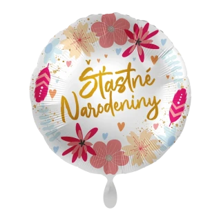 Fóliový balónek Šťastné Narodeniny SK 43 cm