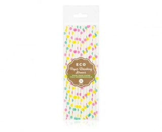 EKO papírová brčka - puntíky 12 ks