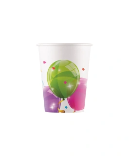EKO papírové kelímky - Balónky 200ml/8ks