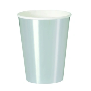 Kelímky papírové - stříbrné lesklé, 8ks