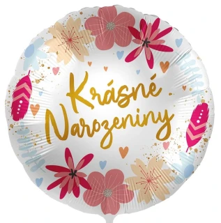 Fóliový balónek Krásné narozeniny CZ 43 cm